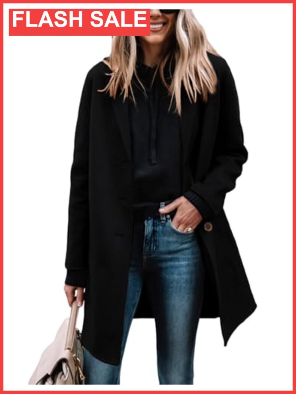 Wool Blend Mid-Length Single Breasted Notch Lapel Pea Coat